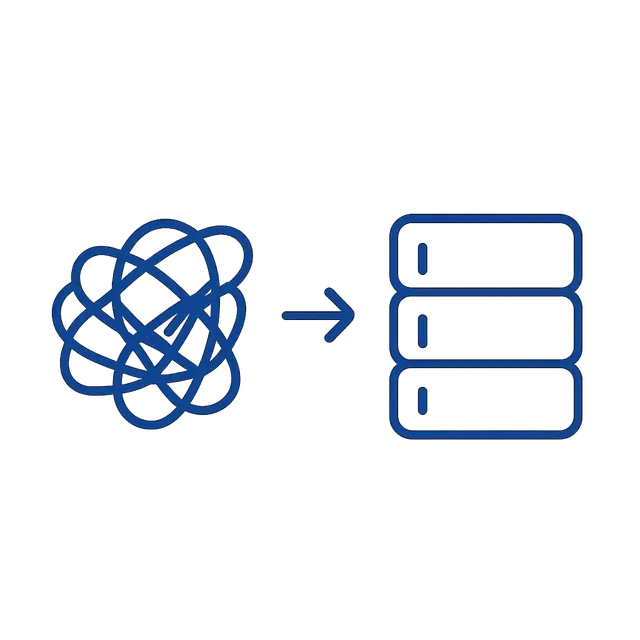 Illustration representing AI structuring a transcript into a report